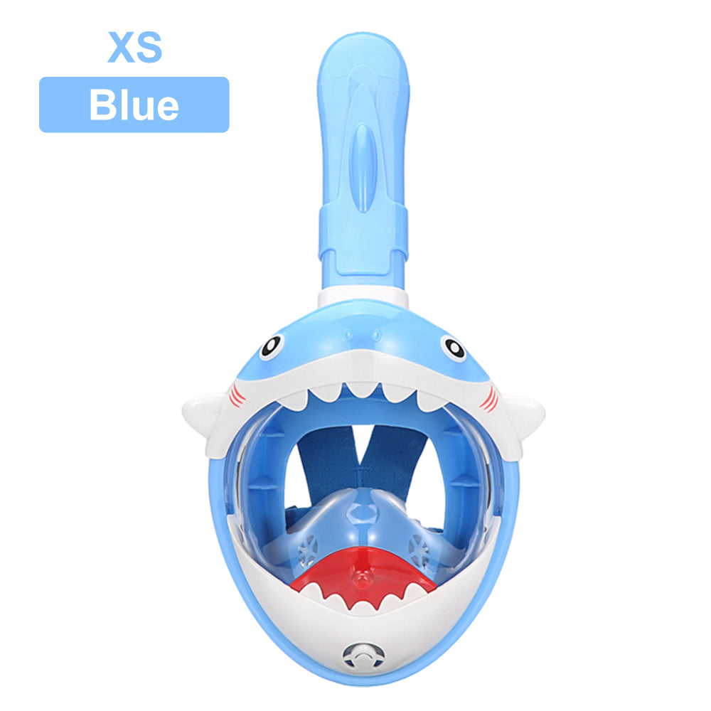Shark Kids' Snorkeling Mask with the Latest Dry Top System, Foldable 180-Degree Panoramic Snorkeling Mask with Camera Mount, Safe Breathing, Leak-Proof & Anti-Fog