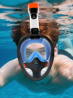 K4 Full-Face Snorkel Mask with the Latest Dry Top System, Foldable 180-Degree Panoramic Snorkeling Mask with Camera Mount, Safe Breathing, Leak-Proof & Anti-Fog