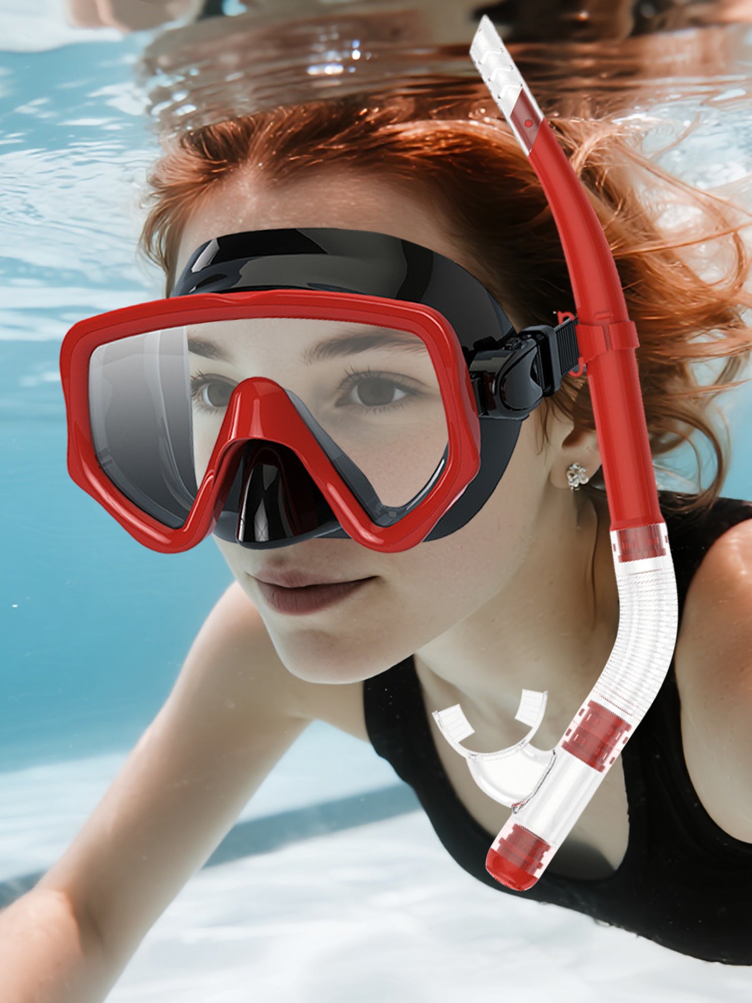 Dry Snorkel Set,Panoramic Wide View Anti-Fog Scuba Diving Mask,Professional Snorkeling Gear for Adults Kids