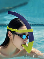 Swim Snorkel for Lap Swimming, Dry Top Front Swimmer Gear for Adult Youth, Training Equipment in Pool and Open Water with Comfy Easy to Adjust Head Pads Food-Grade Silicone Mouthpiece