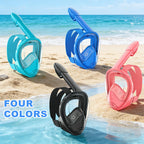 Full-Face Snorkel Mask with the Latest Dry Top System, Foldable 180-Degree Panoramic Snorkeling Mask with Camera Mount, Safe Breathing, Leak-Proof & Anti-Fog