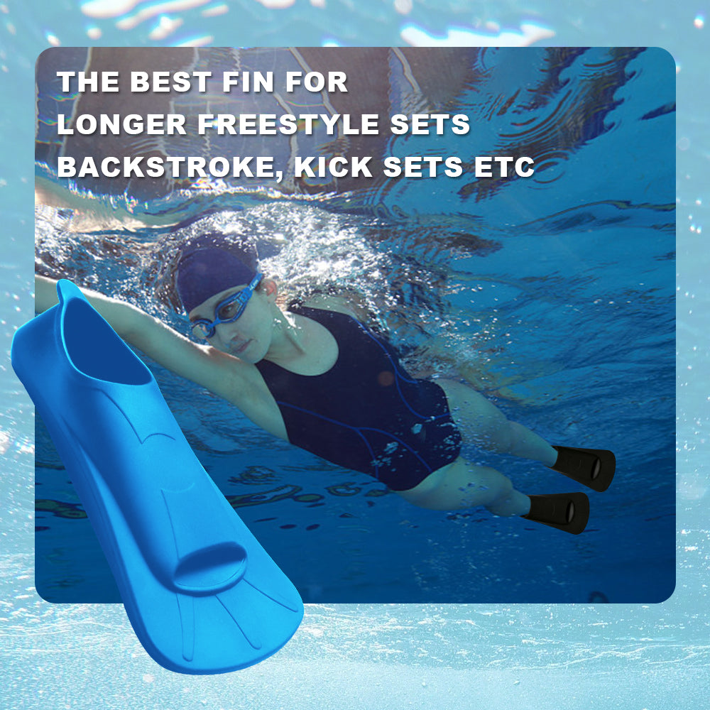Snorkel Fins, Travel-Size Short Adjustable Swim Fins for Snorkeling and Diving—Suitable for Adults (Men and Women)— Swimming Flippers