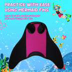 Adjustable Monofin Mermaid Tail Swim Fin for Kids - Lightweight PP Material with Comfortable Foot Pocket Swimming, Diving, Mermaid Training  Included Girls Boys