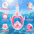 DJS Kids' Snorkeling Mask with the Latest Dry Top System, Foldable 180-Degree Panoramic Snorkeling Mask with Camera Mount, Safe Breathing, Leak-Proof & Anti-Fog