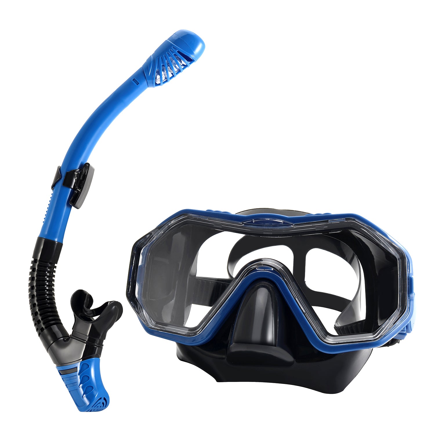 Adult Dry Snorkel Set with Mirrored Lens Anti-Fog 180° Wide View Anti-Fog, Scuba Diving Mask with Nose Cover, Snorkeling Gear for Men Women