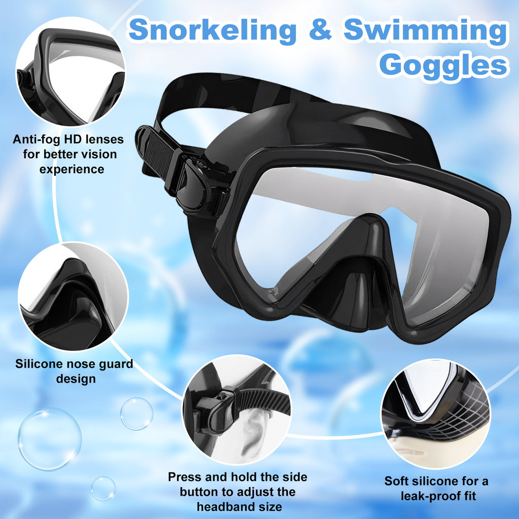 Diving mask Anti-Fog Swimming Snorkel mask Suitable for Adults Scuba Dive Swim Snorkeling Goggles Masks