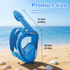Full-Face Snorkel Mask with the Latest Dry Top System, Foldable 180-Degree Panoramic Snorkeling Mask with Camera Mount, Safe Breathing, Leak-Proof & Anti-Fog