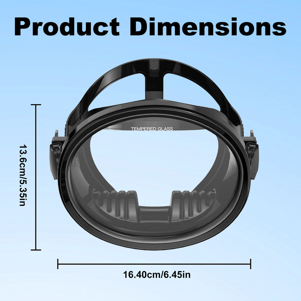 Scuba Diving Mask, Oval Tempered Glass Snorkel Mask with Comfortable Classic Rubber, Snorkeling Gear for Adults, Swimming & Freediving Goggles for Underwater Vision