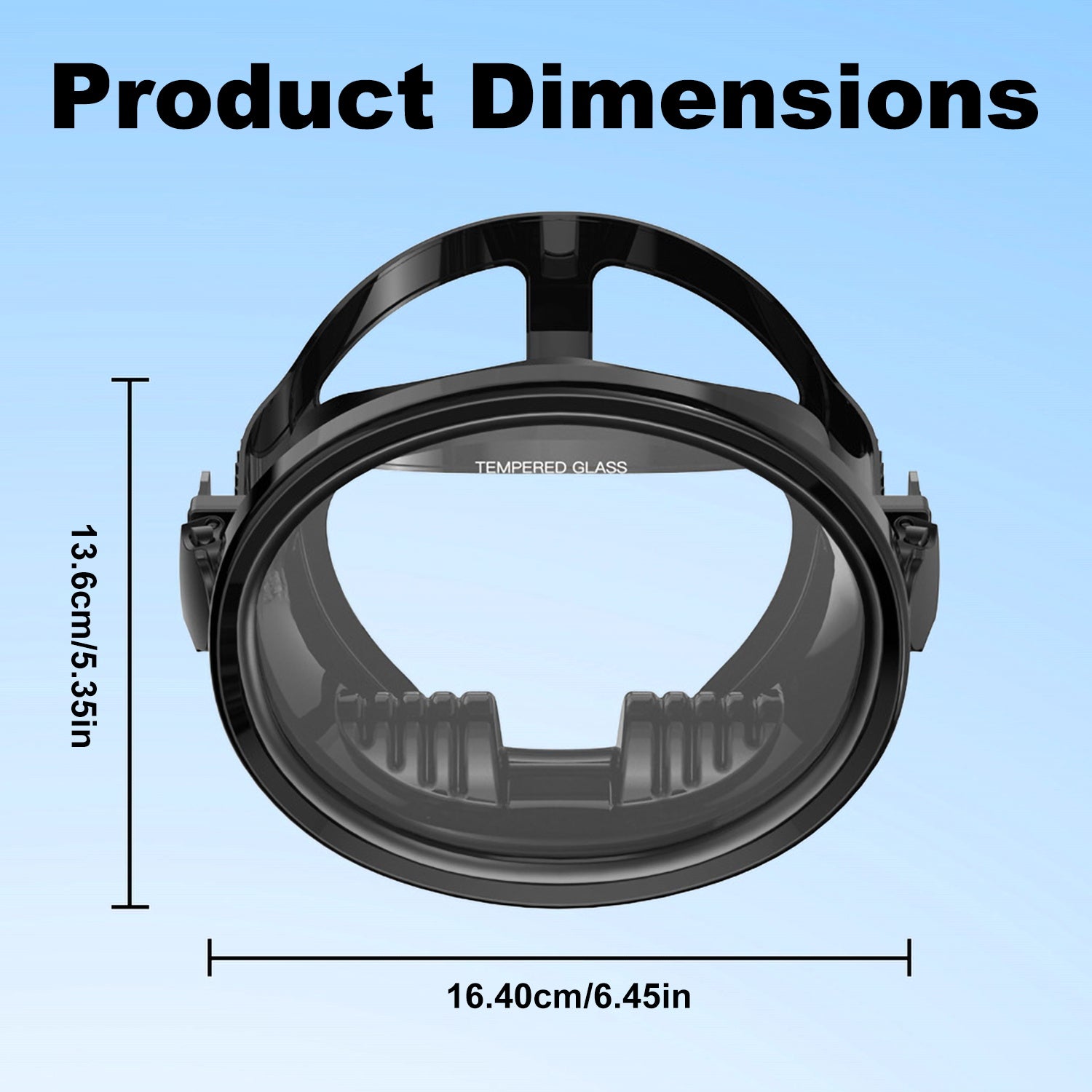 Scuba Diving Mask, Oval Tempered Glass Snorkel Mask with Comfortable Classic Rubber, Snorkeling Gear for Adults, Swimming & Freediving Goggles for Underwater Vision