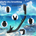 Diving Dry Snorkel for Adult & Youth - Snorkeling Gear with Top Dry Valve, Perfect for Snorkeling, Freediving, Swimming and Scuba Diving