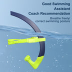 Swim Snorkel for Lap Swimming, Dry Top Front Swimmer Gear for Adult Youth, Training Equipment in Pool and Open Water with Comfy Easy to Adjust Head Pads Food-Grade Silicone Mouthpiece