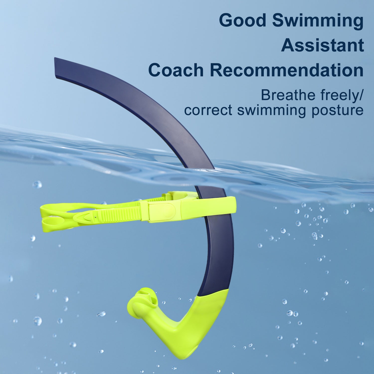 Swim Snorkel for Lap Swimming, Dry Top Front Swimmer Gear for Adult Youth, Training Equipment in Pool and Open Water with Comfy Easy to Adjust Head Pads Food-Grade Silicone Mouthpiece