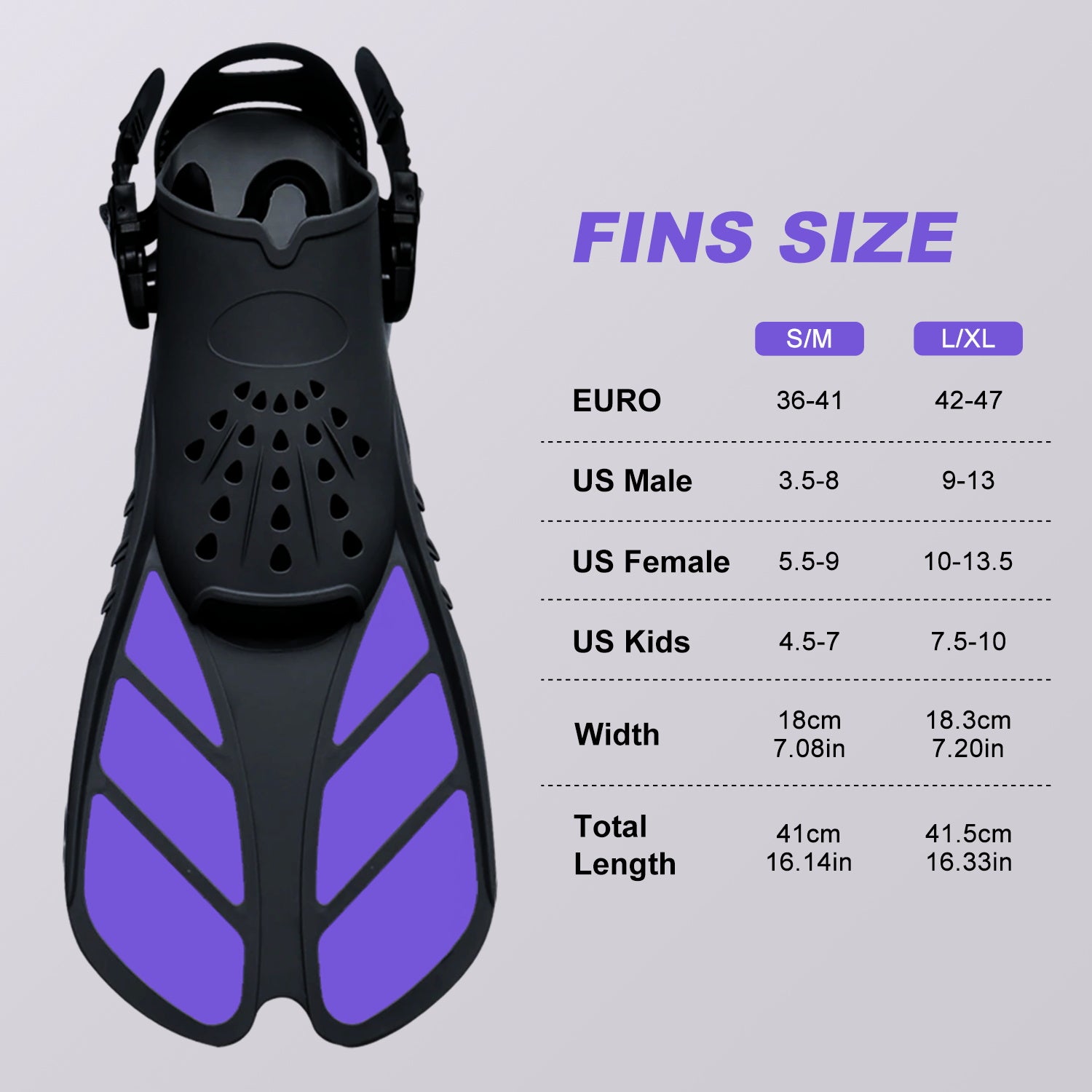 Snorkel Fins, Travel-Size Short Adjustable Swim Fins for Snorkeling and Diving—Suitable for Adults (Men and Women)— Swimming Flippers