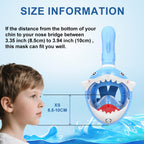 Shark Kids' Snorkeling Mask with the Latest Dry Top System, Foldable 180-Degree Panoramic Snorkeling Mask with Camera Mount, Safe Breathing, Leak-Proof & Anti-Fog