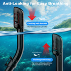 Diving Dry Snorkel for Adult & Youth - Snorkeling Gear with Top Dry Valve, Perfect for Snorkeling, Freediving, Swimming and Scuba Diving