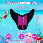 Adjustable Monofin Mermaid Tail Swim Fin for Kids - Lightweight PP Material with Comfortable Foot Pocket Swimming, Diving, Mermaid Training  Included Girls Boys