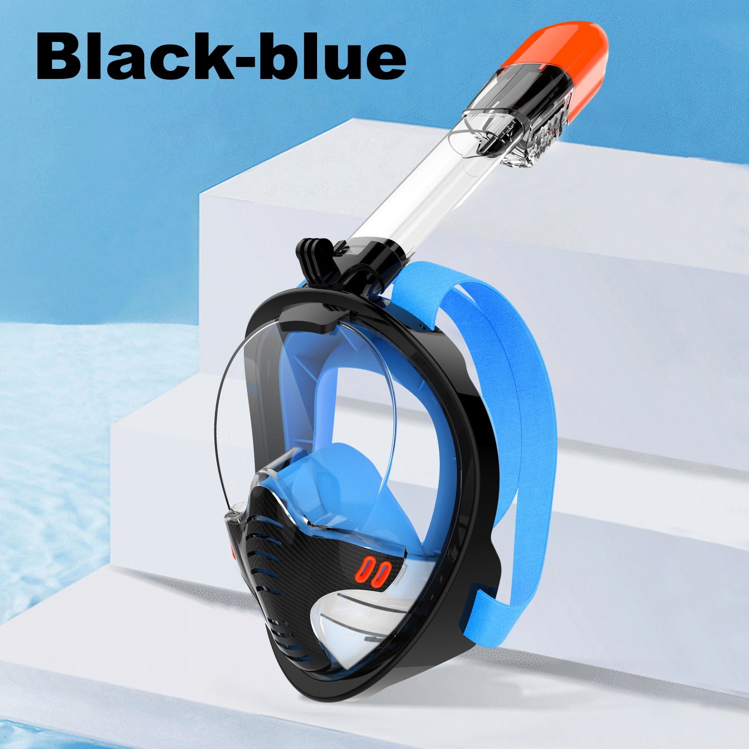 K4 Full-Face Snorkel Mask with the Latest Dry Top System, Foldable 180-Degree Panoramic Snorkeling Mask with Camera Mount, Safe Breathing, Leak-Proof & Anti-Fog