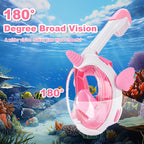 DJS Kids' Snorkeling Mask with the Latest Dry Top System, Foldable 180-Degree Panoramic Snorkeling Mask with Camera Mount, Safe Breathing, Leak-Proof & Anti-Fog
