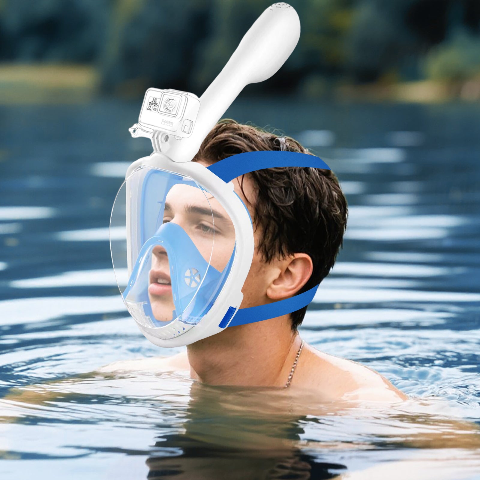 Y3 Snorkeling Mask with the Latest Dry Top System, Foldable 180-Degree Panoramic Snorkeling Mask with Camera Mount, Safe Breathing, Leak-Proof & Anti-Fog