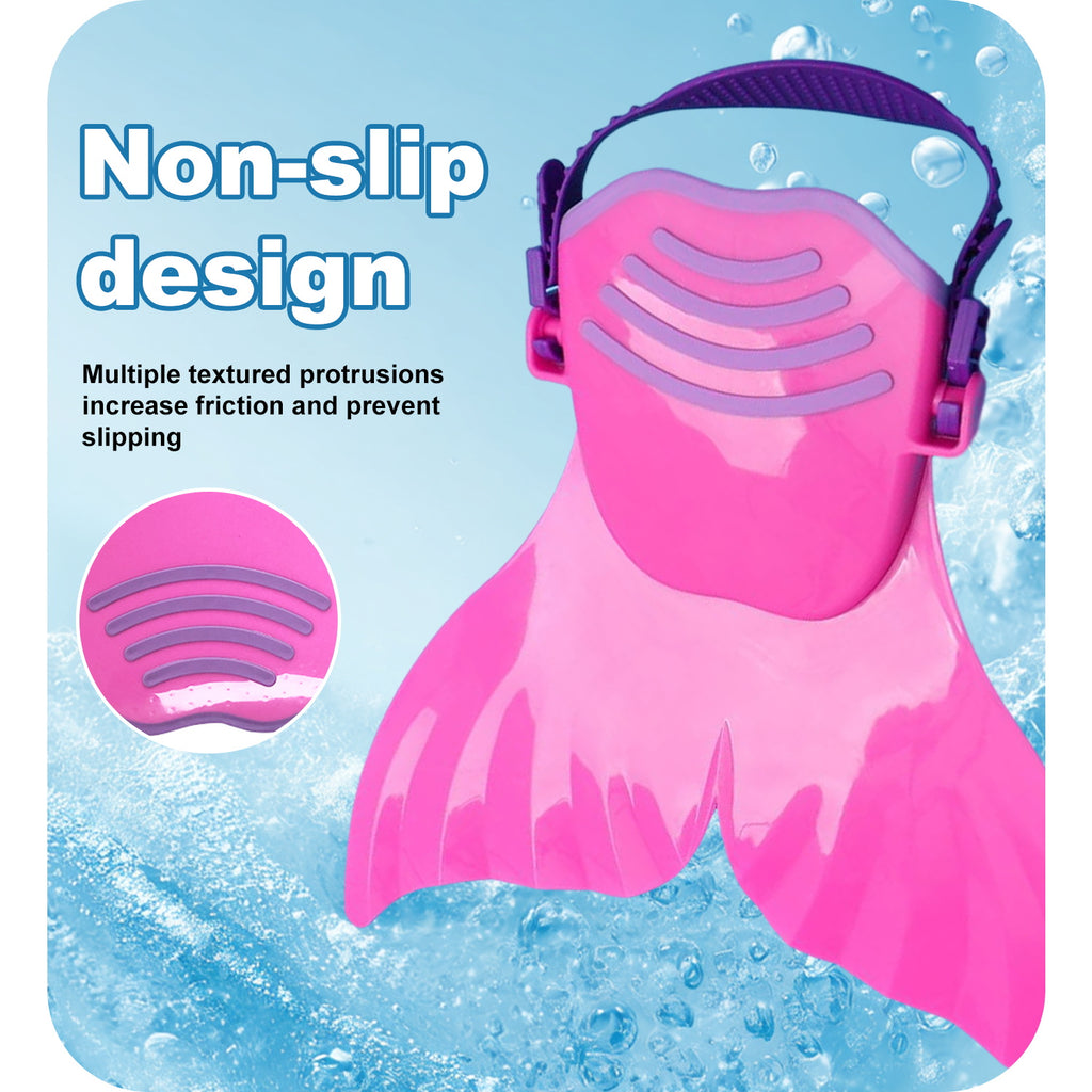 Adjustable Monofin Mermaid Tail Swim Fin for Kids - Lightweight PP Material with Comfortable Foot Pocket Swimming, Diving, Mermaid Training  Included Girls Boys