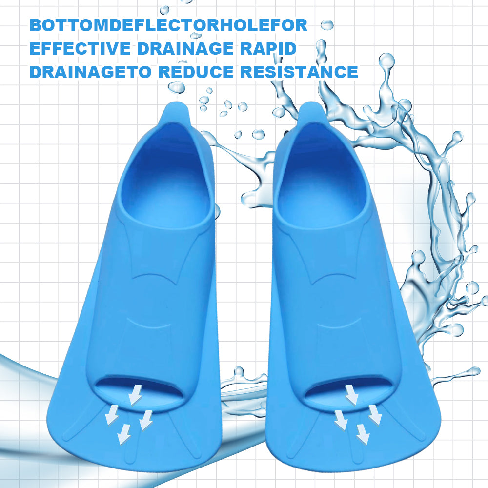 Snorkel Fins, Travel-Size Short Adjustable Swim Fins for Snorkeling and Diving—Suitable for Adults (Men and Women)— Swimming Flippers