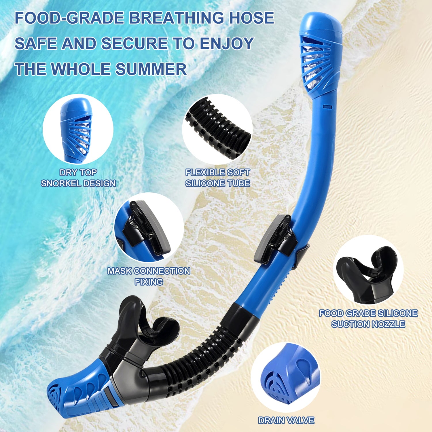 Adult Dry Snorkel Set with Mirrored Lens Anti-Fog 180° Wide View Anti-Fog, Scuba Diving Mask with Nose Cover, Snorkeling Gear for Men Women