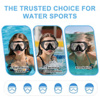 Frameless Snorkeling Mask - Tempered Glass Lens - Low-Volume for Easy Clearing - Fold-Flat & Adjustable Straps