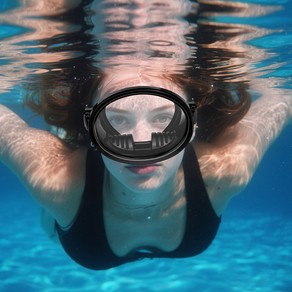 Scuba Diving Mask, Oval Tempered Glass Snorkel Mask with Comfortable Classic Rubber, Snorkeling Gear for Adults, Swimming & Freediving Goggles for Underwater Vision