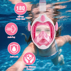 DJS Kids' Snorkeling Mask with the Latest Dry Top System, Foldable 180-Degree Panoramic Snorkeling Mask with Camera Mount, Safe Breathing, Leak-Proof & Anti-Fog