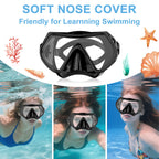 Frameless Snorkeling Mask - Tempered Glass Lens - Low-Volume for Easy Clearing - Fold-Flat & Adjustable Straps