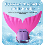 Adjustable Monofin Mermaid Tail Swim Fin for Kids - Lightweight PP Material with Comfortable Foot Pocket Swimming, Diving, Mermaid Training  Included Girls Boys