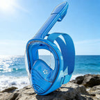 Full-Face Snorkel Mask with the Latest Dry Top System, Foldable 180-Degree Panoramic Snorkeling Mask with Camera Mount, Safe Breathing, Leak-Proof & Anti-Fog