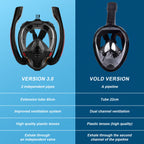 K3 Double-Tube Snorkeling Mask with the Latest Dry Top System, Foldable 180-Degree Panoramic Snorkeling Mask with Camera Mount, Safe Breathing, Leak-Proof & Anti-Fog