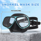 Adult - Snorkel Mask, Two-Window Tempered Glass, PVC Skirt, Quick-Release Buckle, Snorkeling Gear for Ocean Swimming and Casual Snorkeling