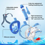 Shark Kids' Snorkeling Mask with the Latest Dry Top System, Foldable 180-Degree Panoramic Snorkeling Mask with Camera Mount, Safe Breathing, Leak-Proof & Anti-Fog
