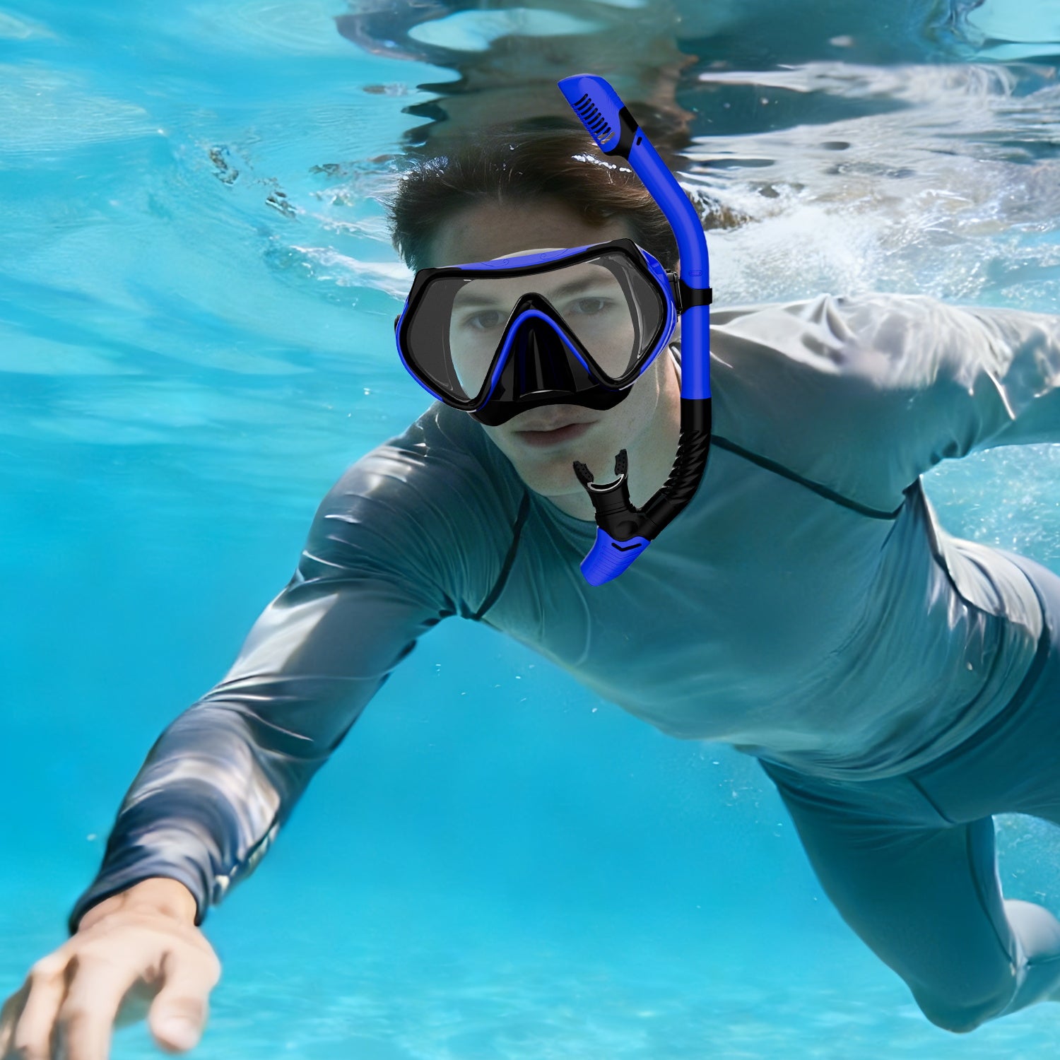 Diving Dry Snorkel for Adult & Youth - Snorkeling Gear with Top Dry Valve, Perfect for Snorkeling, Freediving, Swimming and Scuba Diving