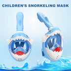 Shark Kids' Snorkeling Mask with the Latest Dry Top System, Foldable 180-Degree Panoramic Snorkeling Mask with Camera Mount, Safe Breathing, Leak-Proof & Anti-Fog