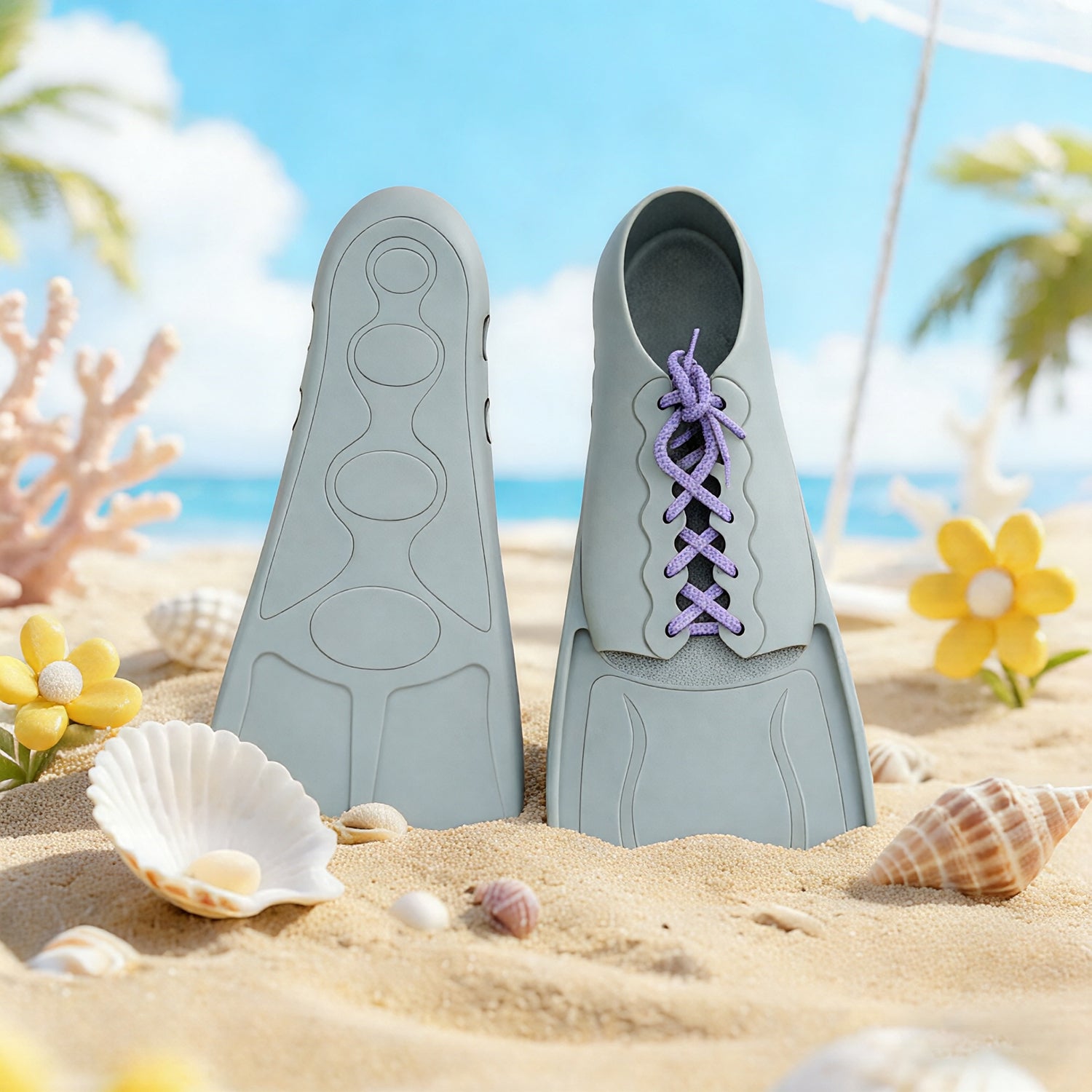 Snorkel Fins, Travel-Size Short Adjustable Swim Fins for Snorkeling and Diving—Suitable for Adults (Men and Women)— Swimming Flippers
