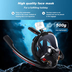 K3 Double-Tube Snorkeling Mask with the Latest Dry Top System, Foldable 180-Degree Panoramic Snorkeling Mask with Camera Mount, Safe Breathing, Leak-Proof & Anti-Fog