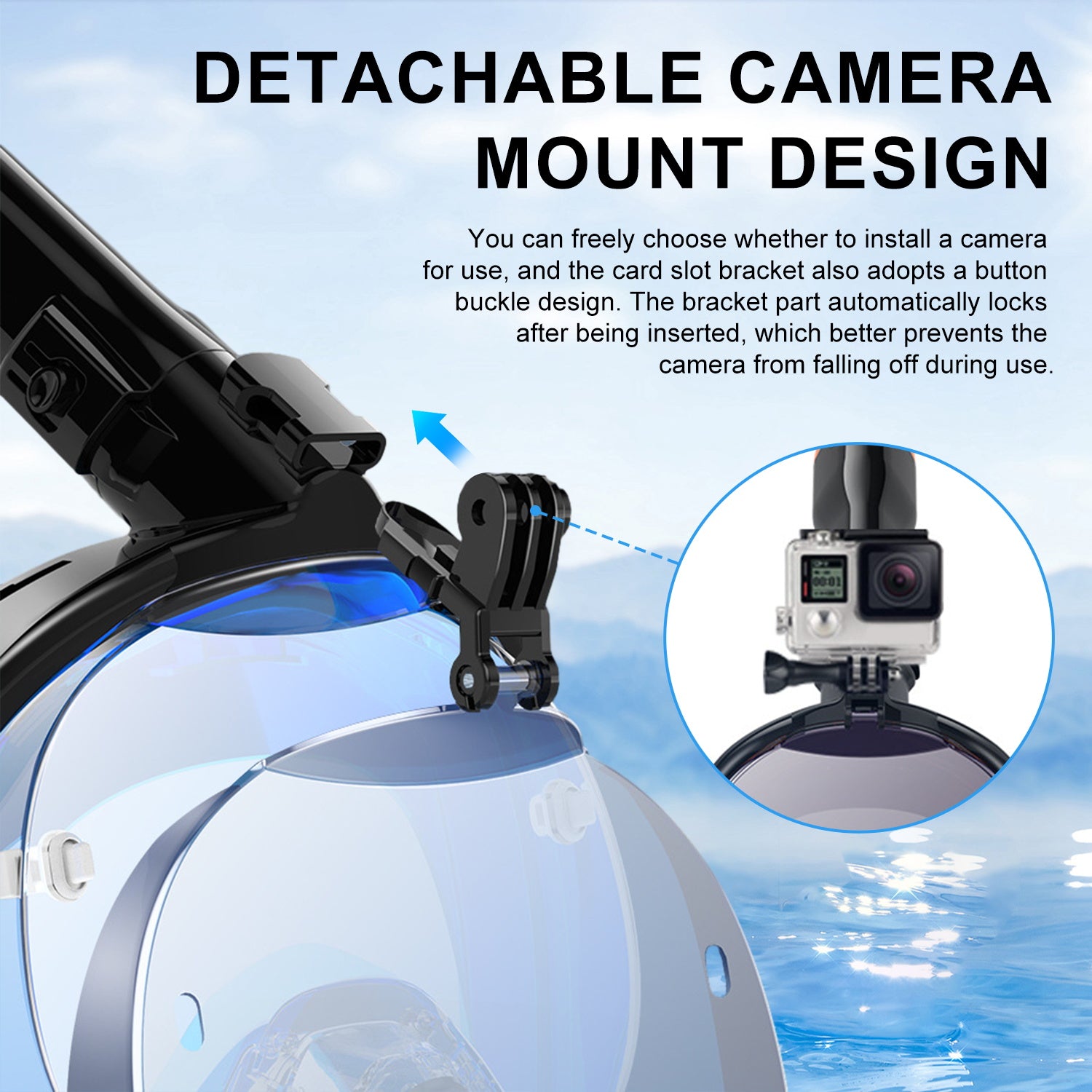 MGY Snorkeling Mask with the Latest Dry Top System, Foldable 180-Degree Panoramic Snorkeling Mask with Camera Mount, Safe Breathing, Leak-Proof & Anti-Fog