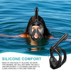 Full-Face Snorkel Mask with the Latest Dry Top System, Foldable 180-Degree Panoramic Snorkeling Mask with Camera Mount, Safe Breathing, Leak-Proof & Anti-Fog