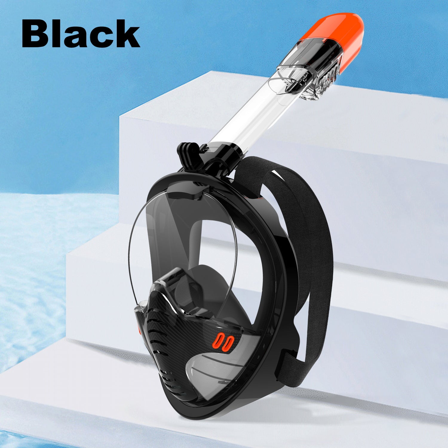 K4 Full-Face Snorkel Mask with the Latest Dry Top System, Foldable 180-Degree Panoramic Snorkeling Mask with Camera Mount, Safe Breathing, Leak-Proof & Anti-Fog