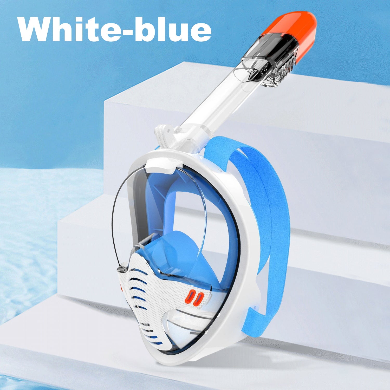 K4 Full-Face Snorkel Mask with the Latest Dry Top System, Foldable 180-Degree Panoramic Snorkeling Mask with Camera Mount, Safe Breathing, Leak-Proof & Anti-Fog