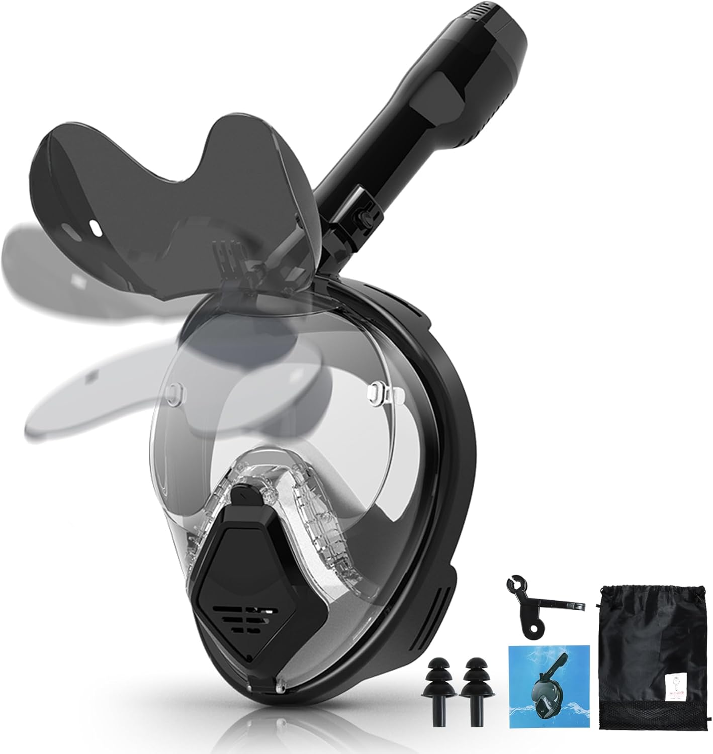 MGY Snorkeling Mask with the Latest Dry Top System, Foldable 180-Degree Panoramic Snorkeling Mask with Camera Mount, Safe Breathing, Leak-Proof & Anti-Fog