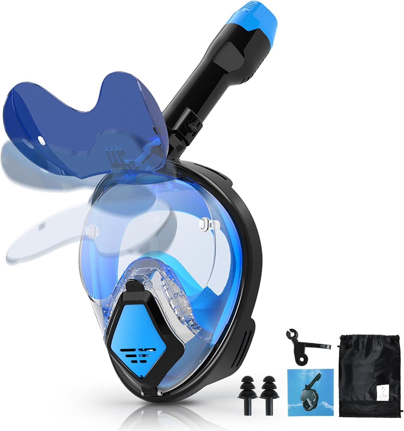MGY Snorkeling Mask with the Latest Dry Top System, Foldable 180-Degree Panoramic Snorkeling Mask with Camera Mount, Safe Breathing, Leak-Proof & Anti-Fog