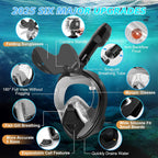 MGY Snorkeling Mask with the Latest Dry Top System, Foldable 180-Degree Panoramic Snorkeling Mask with Camera Mount, Safe Breathing, Leak-Proof & Anti-Fog