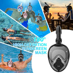 MGY Snorkeling Mask with the Latest Dry Top System, Foldable 180-Degree Panoramic Snorkeling Mask with Camera Mount, Safe Breathing, Leak-Proof & Anti-Fog