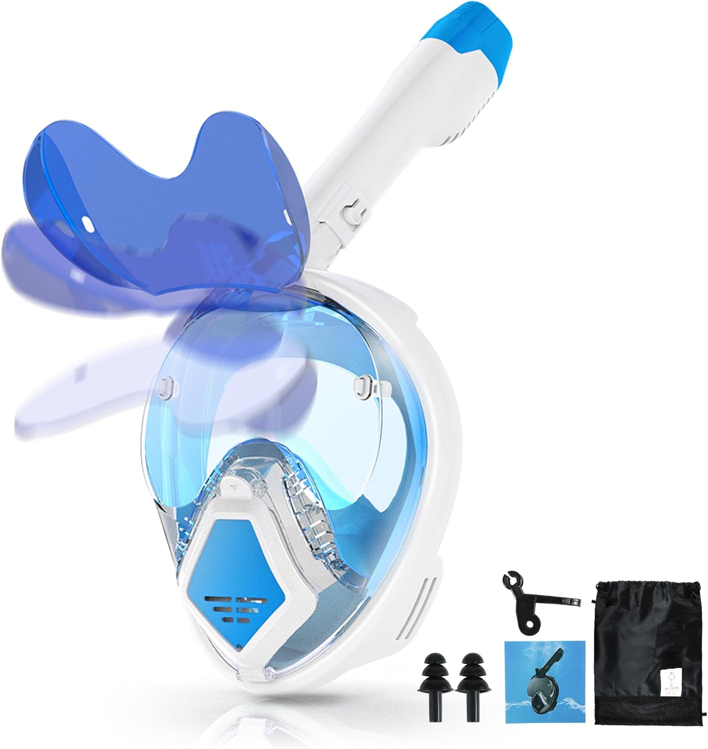 MGY Snorkeling Mask with the Latest Dry Top System, Foldable 180-Degree Panoramic Snorkeling Mask with Camera Mount, Safe Breathing, Leak-Proof & Anti-Fog