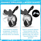 MGY Snorkeling Mask with the Latest Dry Top System, Foldable 180-Degree Panoramic Snorkeling Mask with Camera Mount, Safe Breathing, Leak-Proof & Anti-Fog