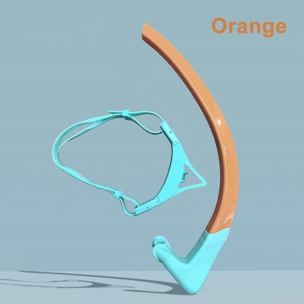 Swim Snorkel for Lap Swimming, Dry Top Front Swimmer Gear for Adult Youth, Training Equipment in Pool and Open Water with Comfy Easy to Adjust Head Pads Food-Grade Silicone Mouthpiece
